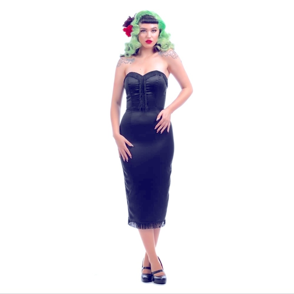 Collectif Loren Fringe Pencil Dress
